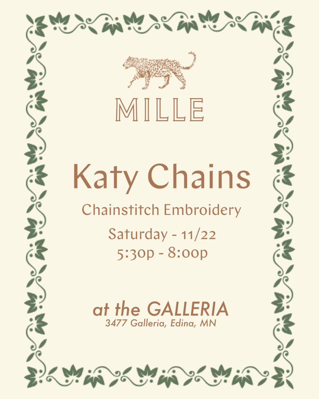 CHAINSTITCHING EVENT - KATY CHAINS NOV 22ND