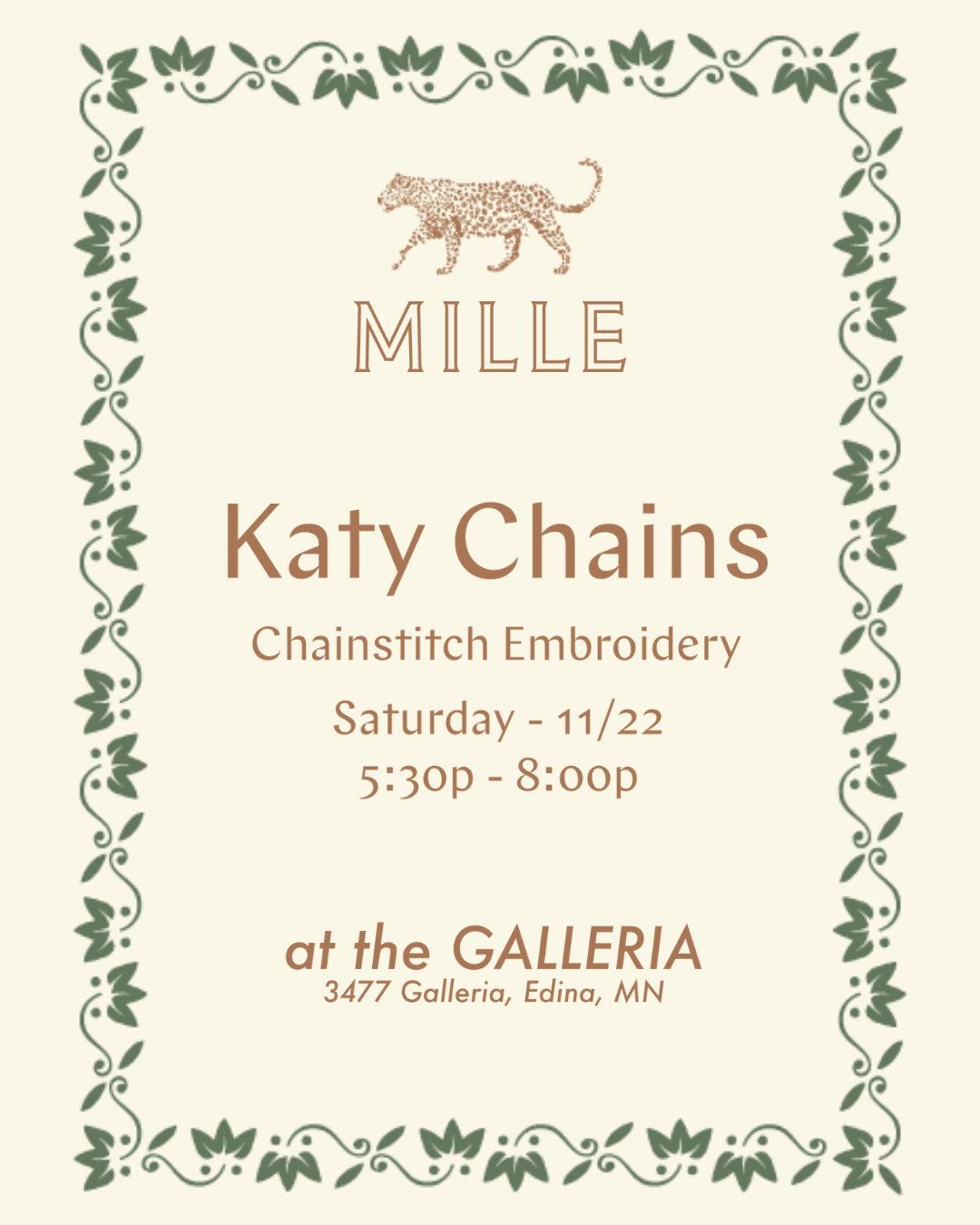 CHAINSTITCHING EVENT - KATY CHAINS NOV 22ND