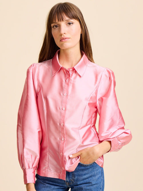 Adeline Top in Peony Taffeta