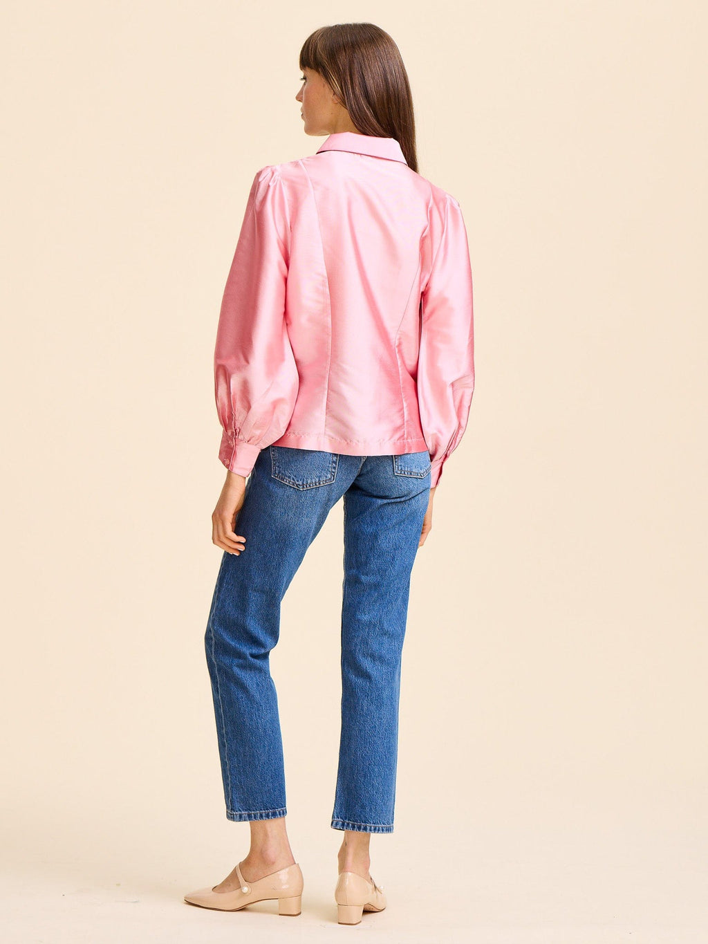 Adeline Top in Peony Taffeta