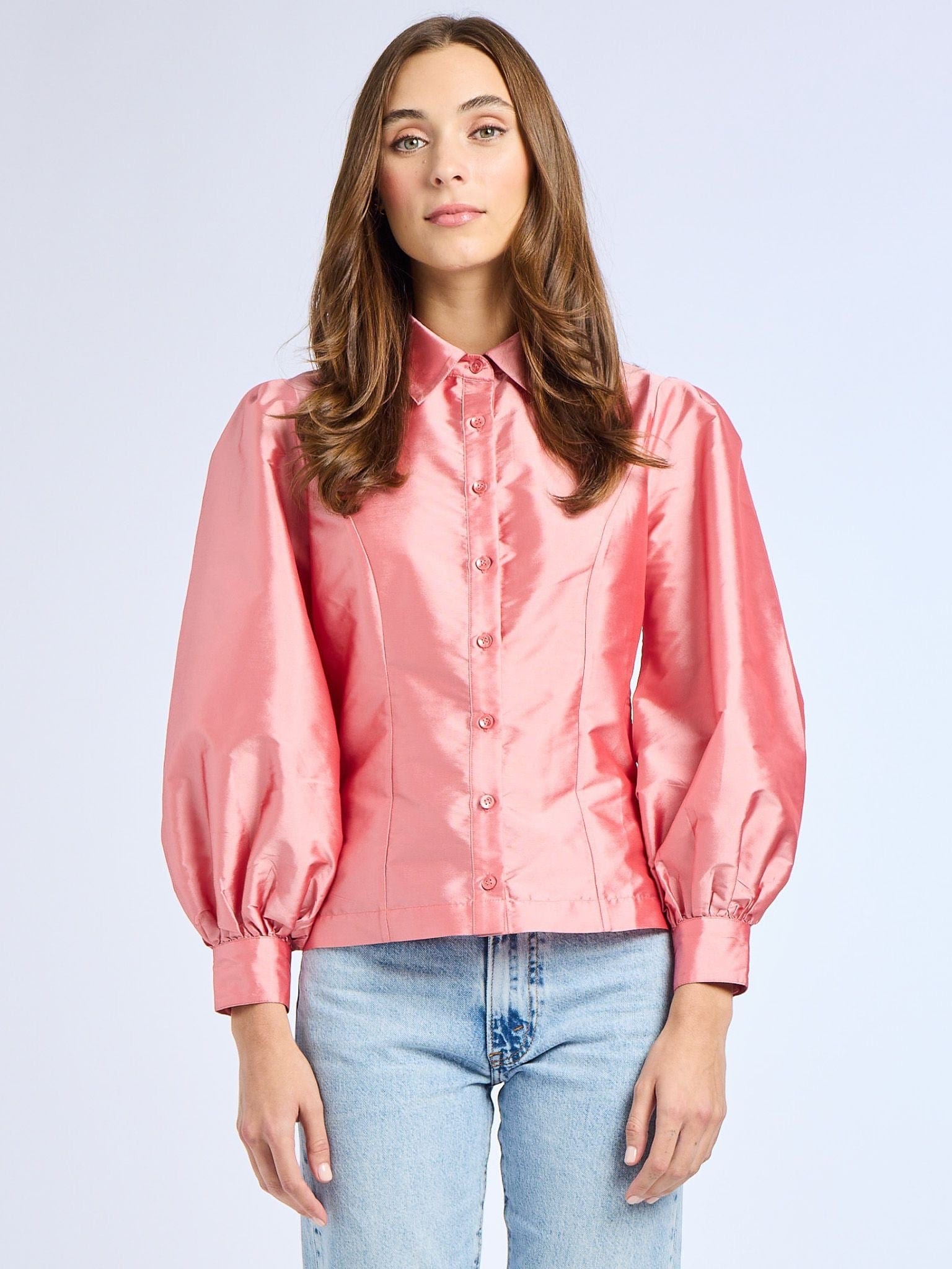 Adeline Top in Peony Taffeta