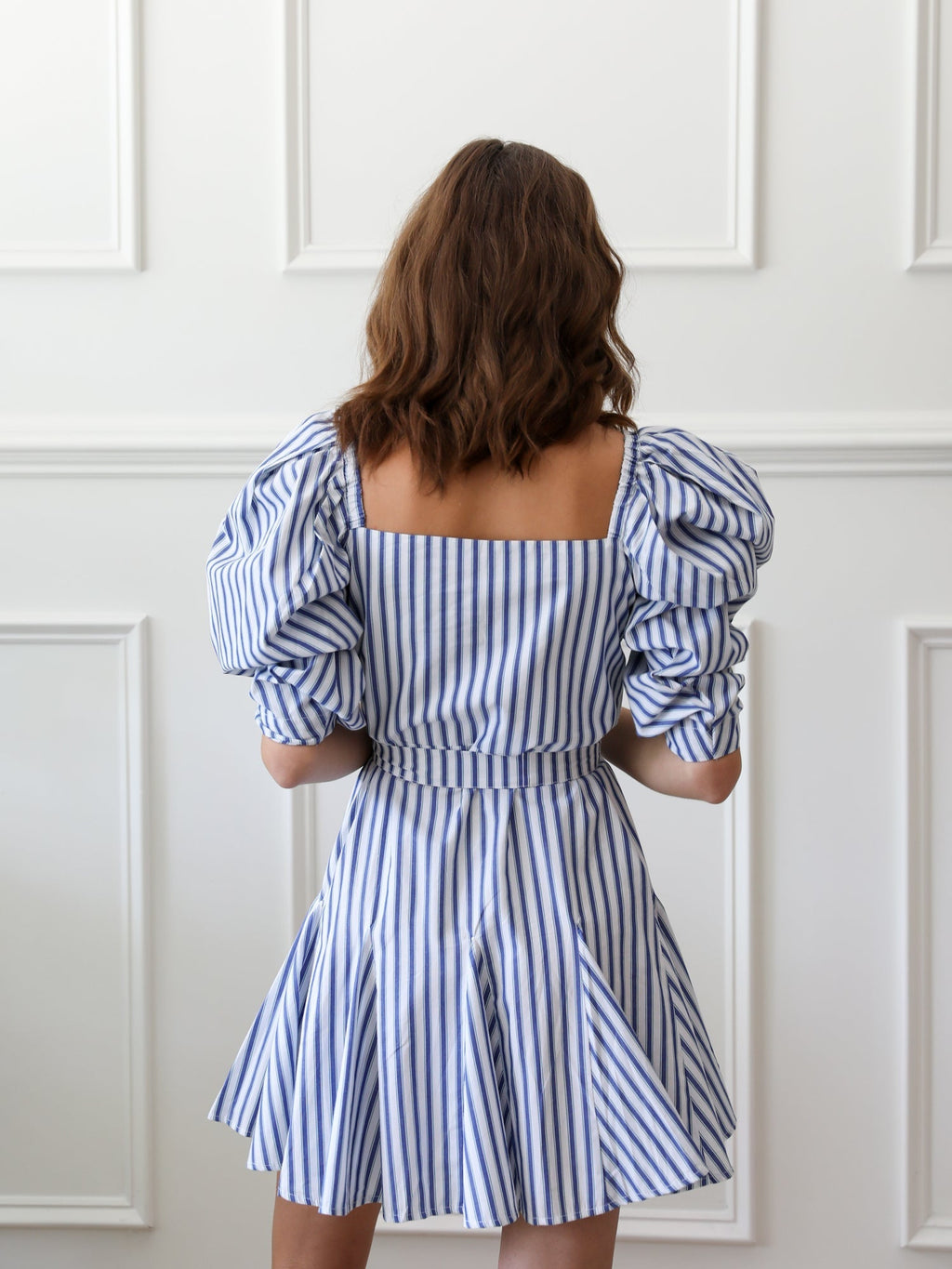 Anais Dress in Blue Stripe