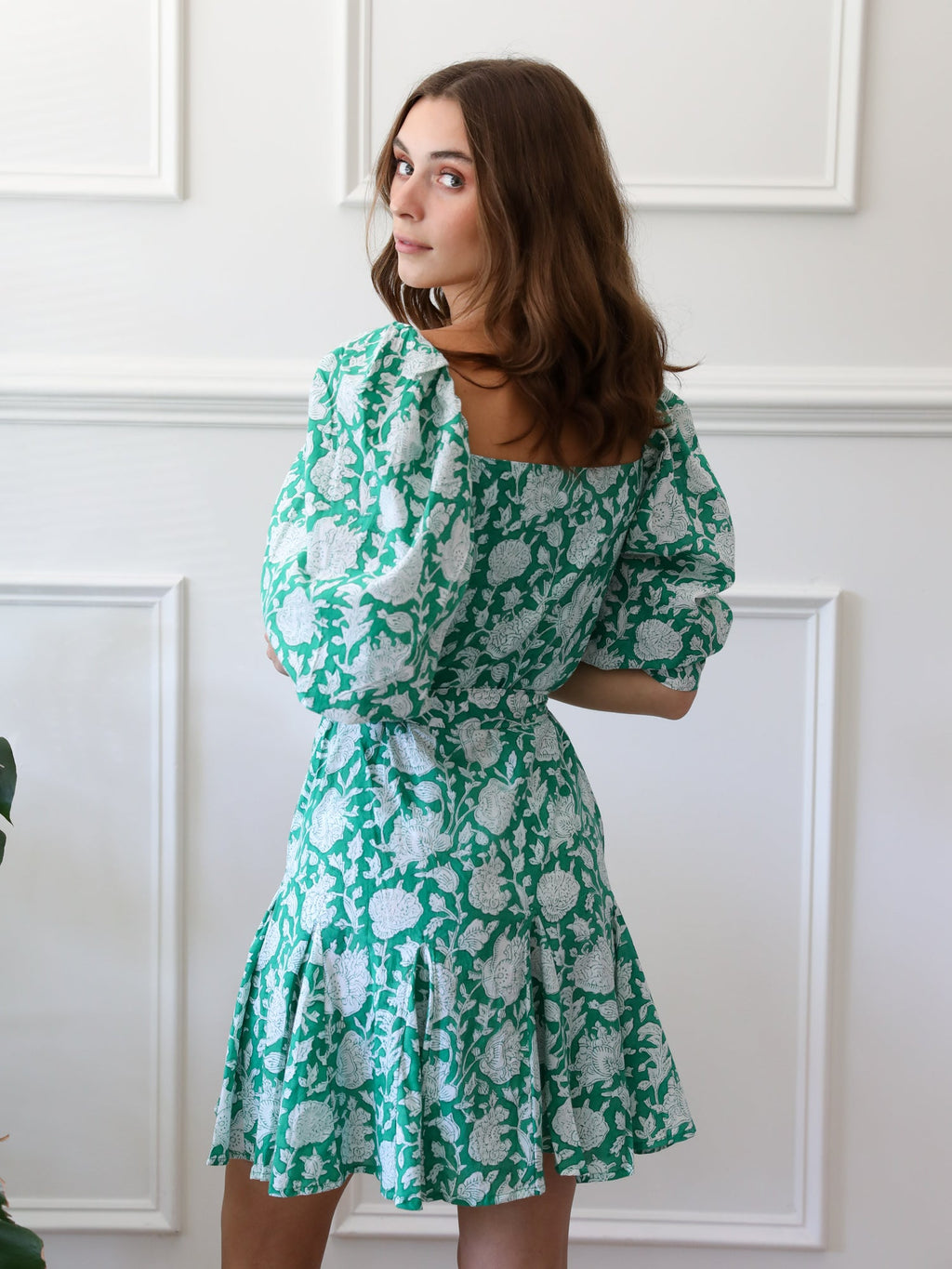 Anais Dress in Green Zinnia