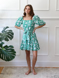 Anais Dress in Green Zinnia
