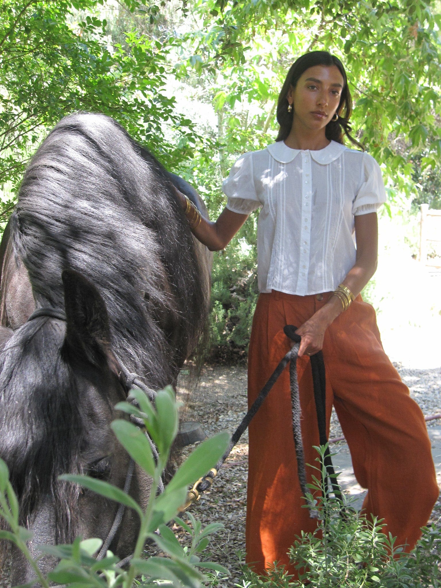 Avie Pant in Sepia Linen