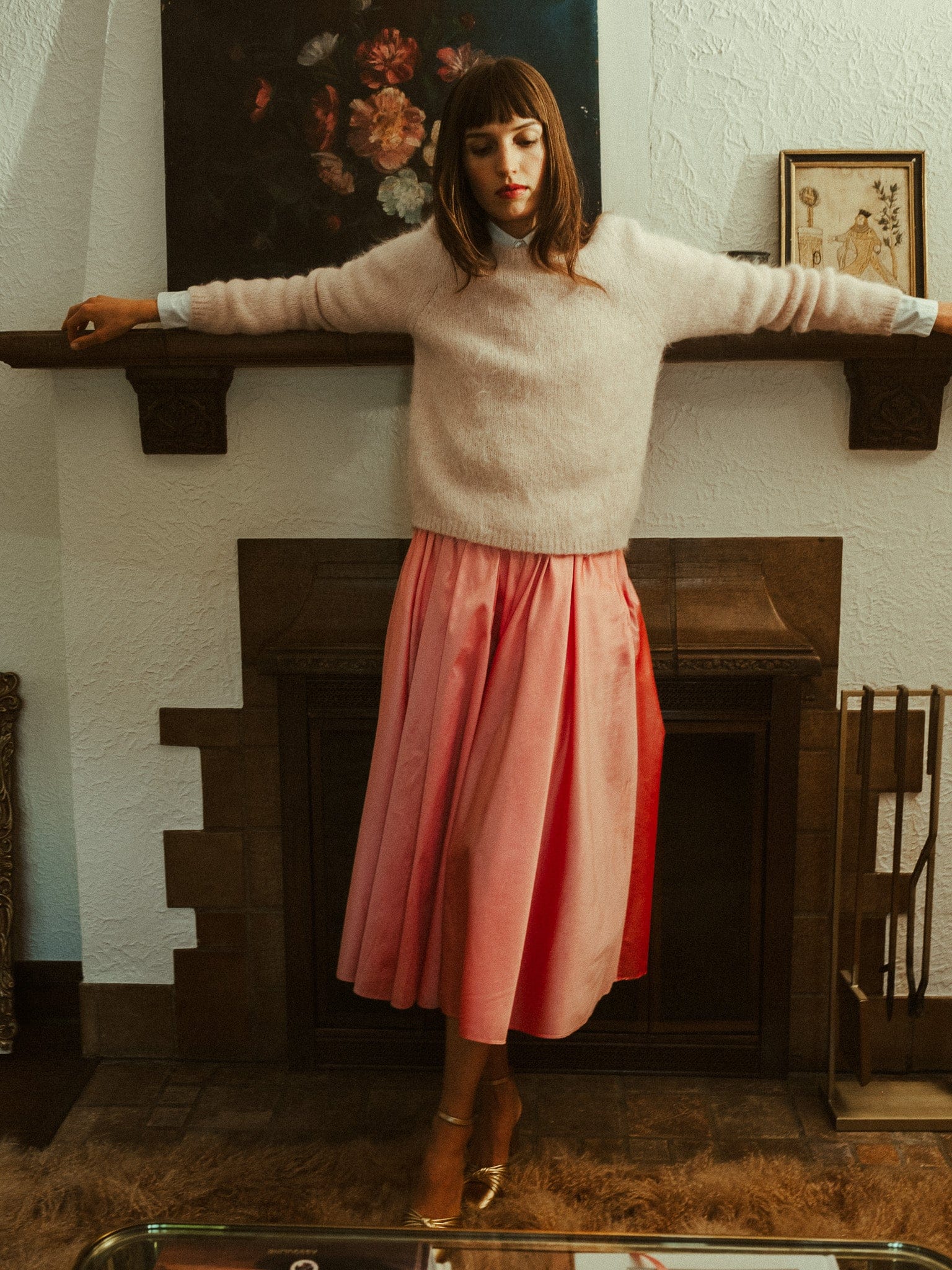 Ayla Skirt in Peony Taffeta