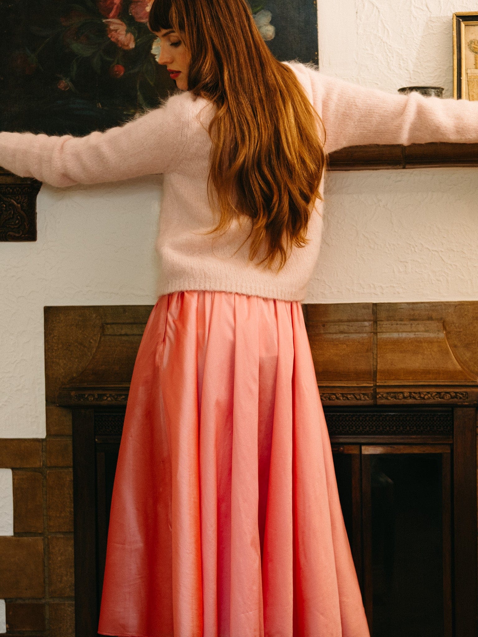 Ayla Skirt in Peony Taffeta
