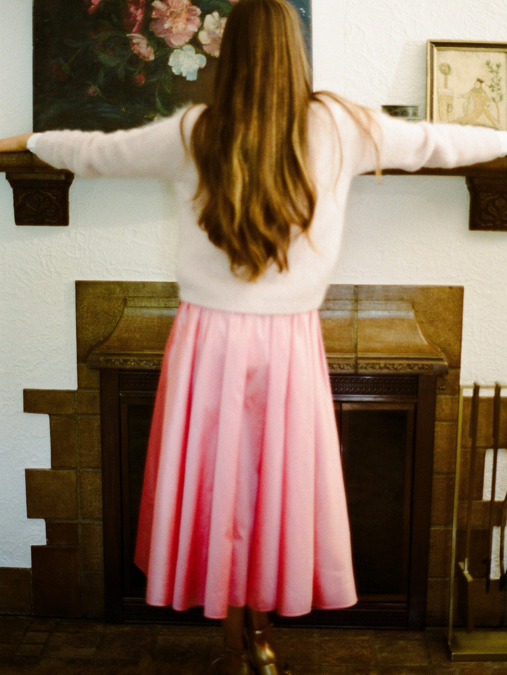 Ayla Skirt in Peony Taffeta