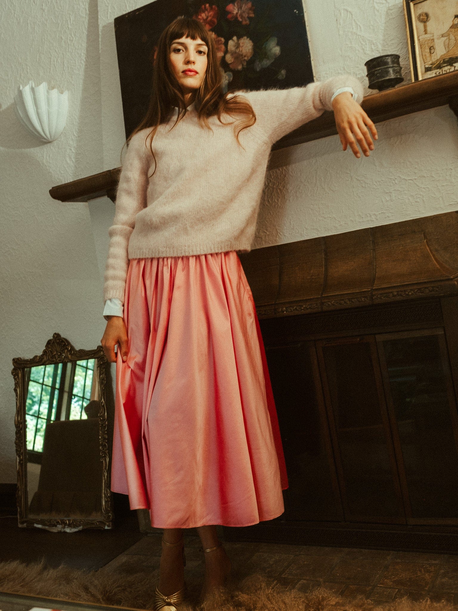 Ayla Skirt in Peony Taffeta