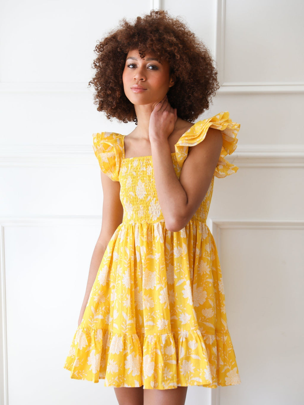 Bea Dress in Yellow Zinnia