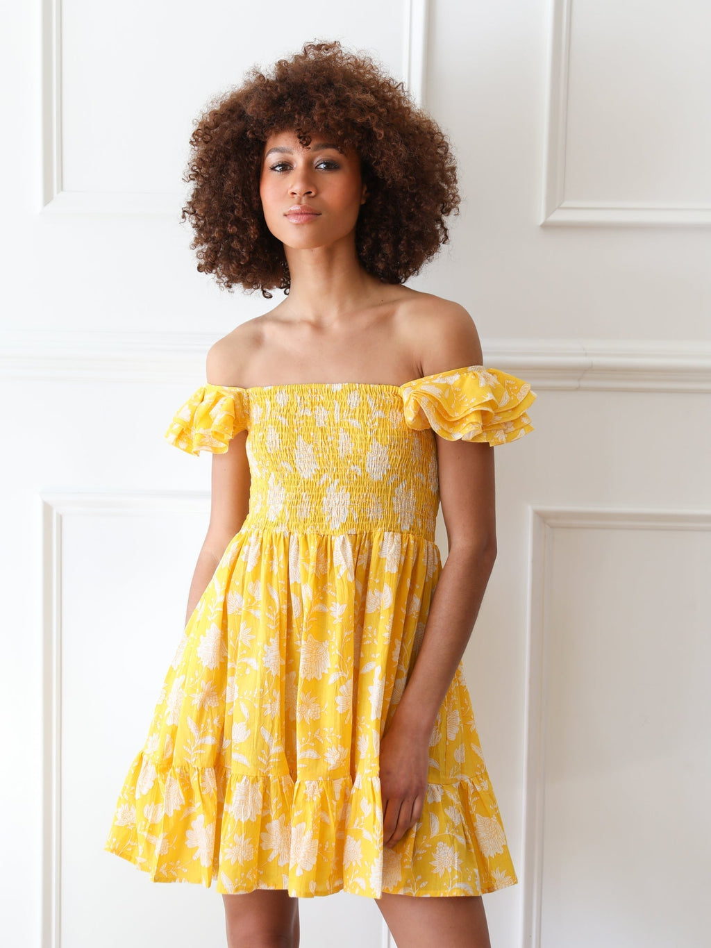 Bea Dress in Yellow Zinnia
