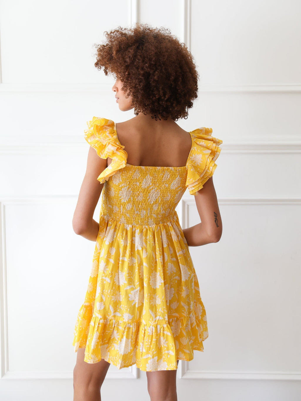 Bea Dress in Yellow Zinnia