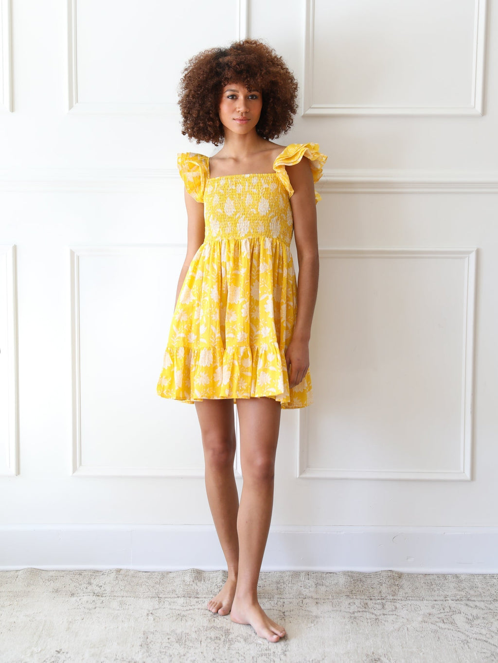 Bea Dress in Yellow Zinnia