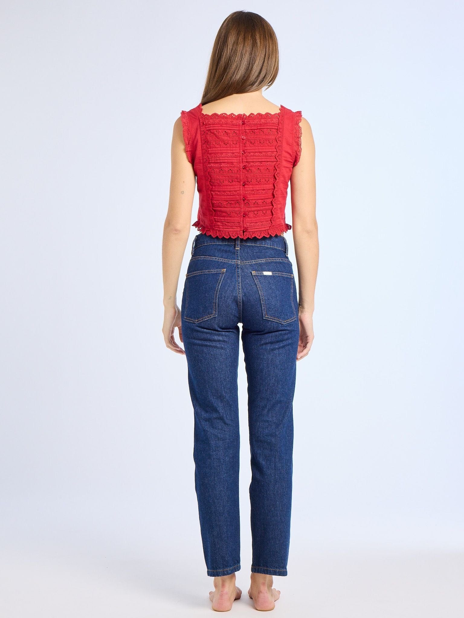 Bessie Top in Cherry Lace