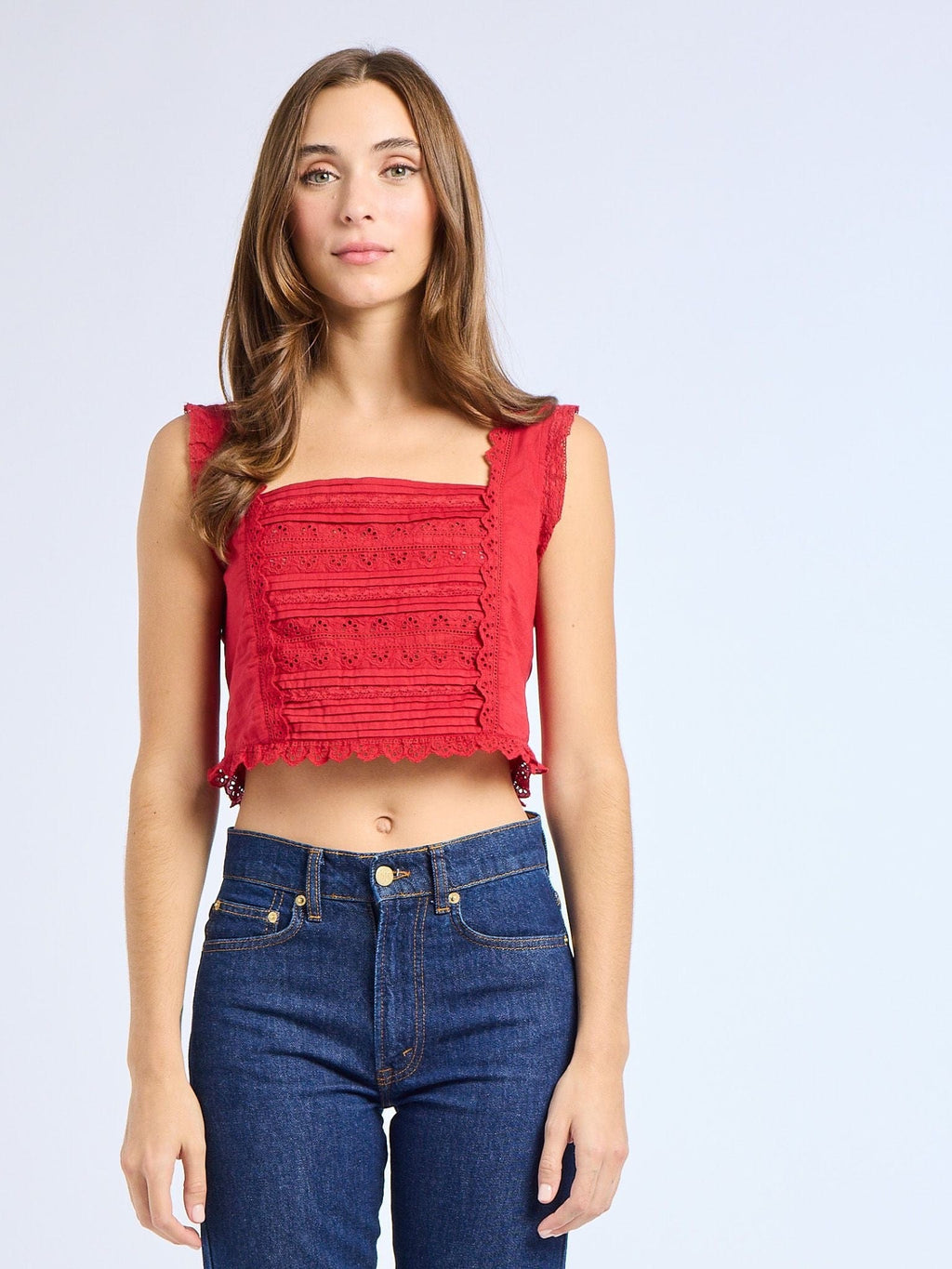 Bessie Top in Cherry Lace
