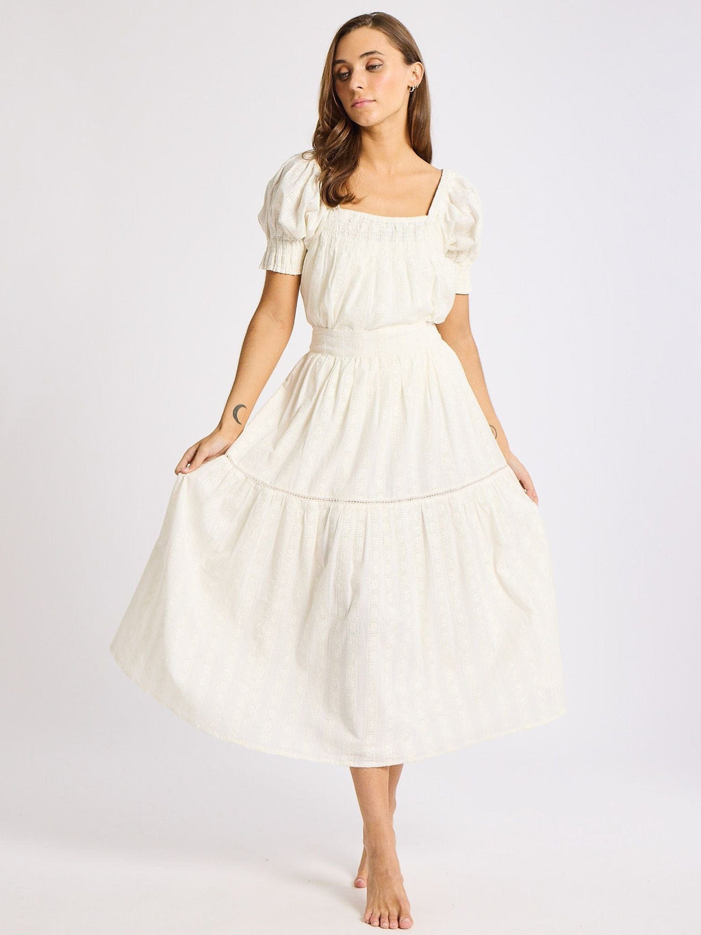 Betty Skirt in Ivory Eyelet
