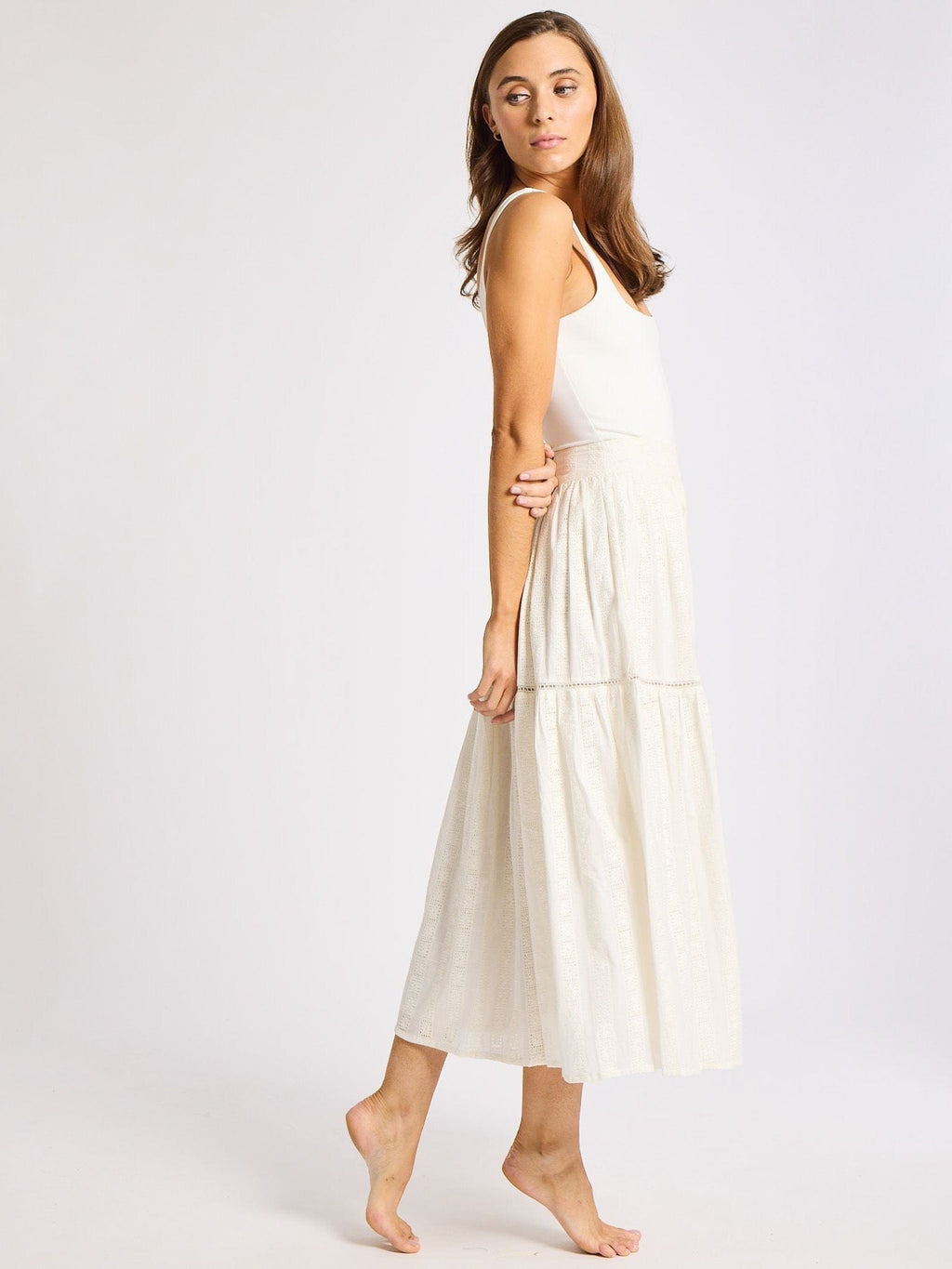 Betty Skirt in Ivory Eyelet