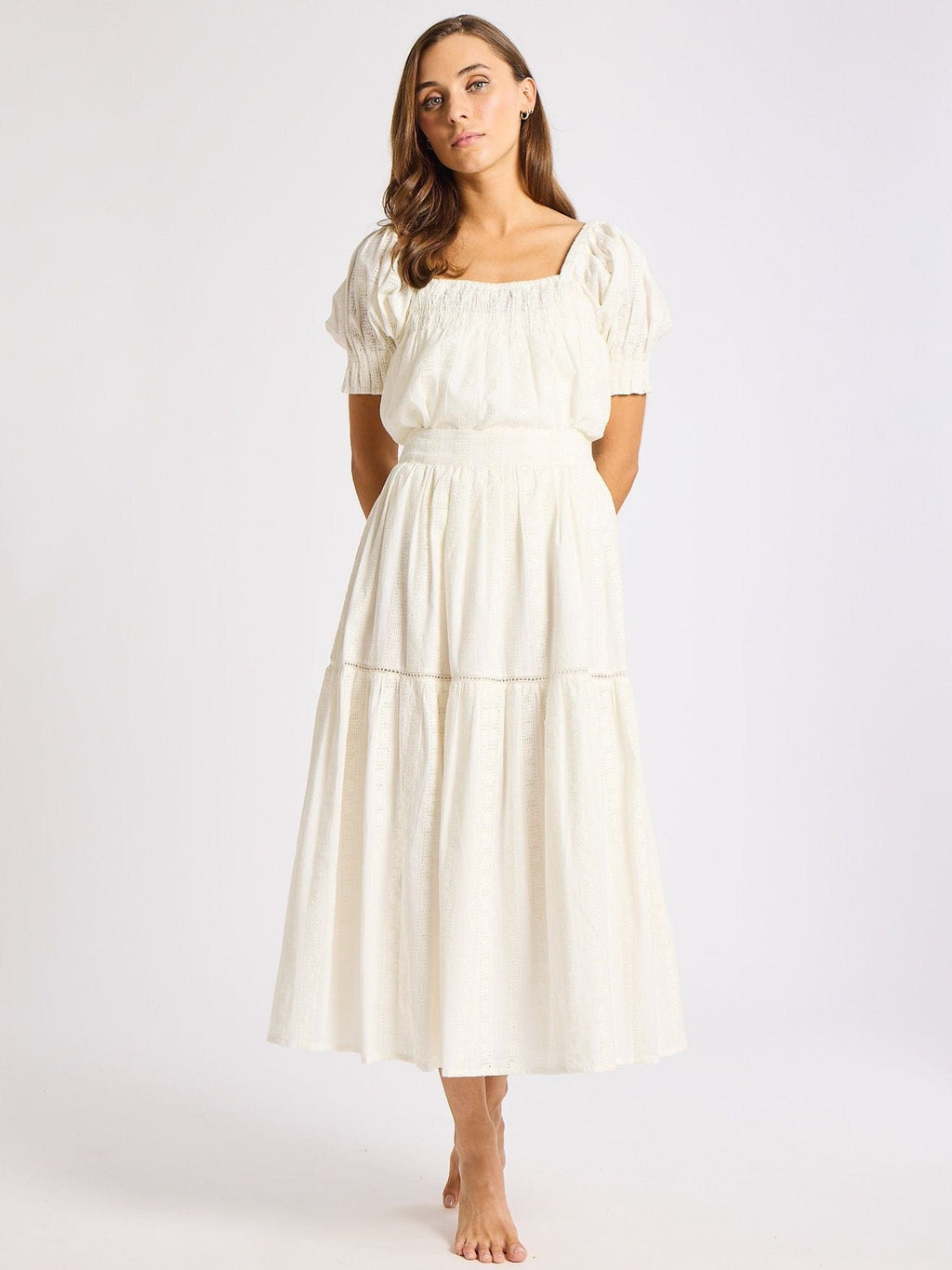 Betty Skirt in Ivory Eyelet