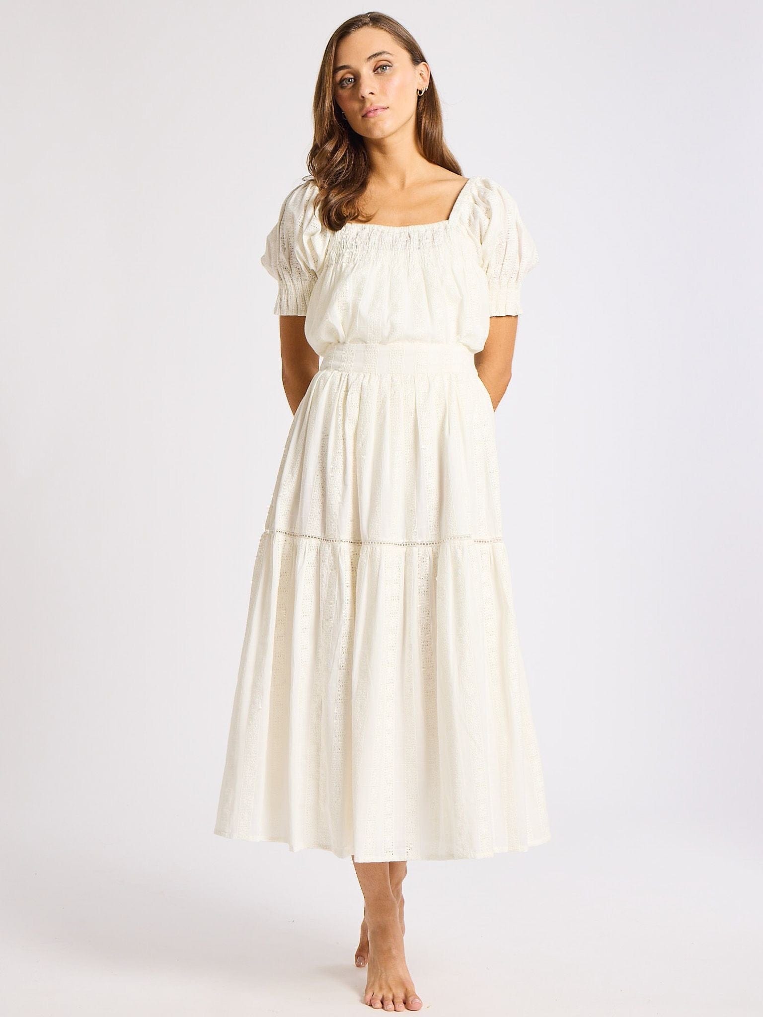 Betty Skirt in Ivory Eyelet