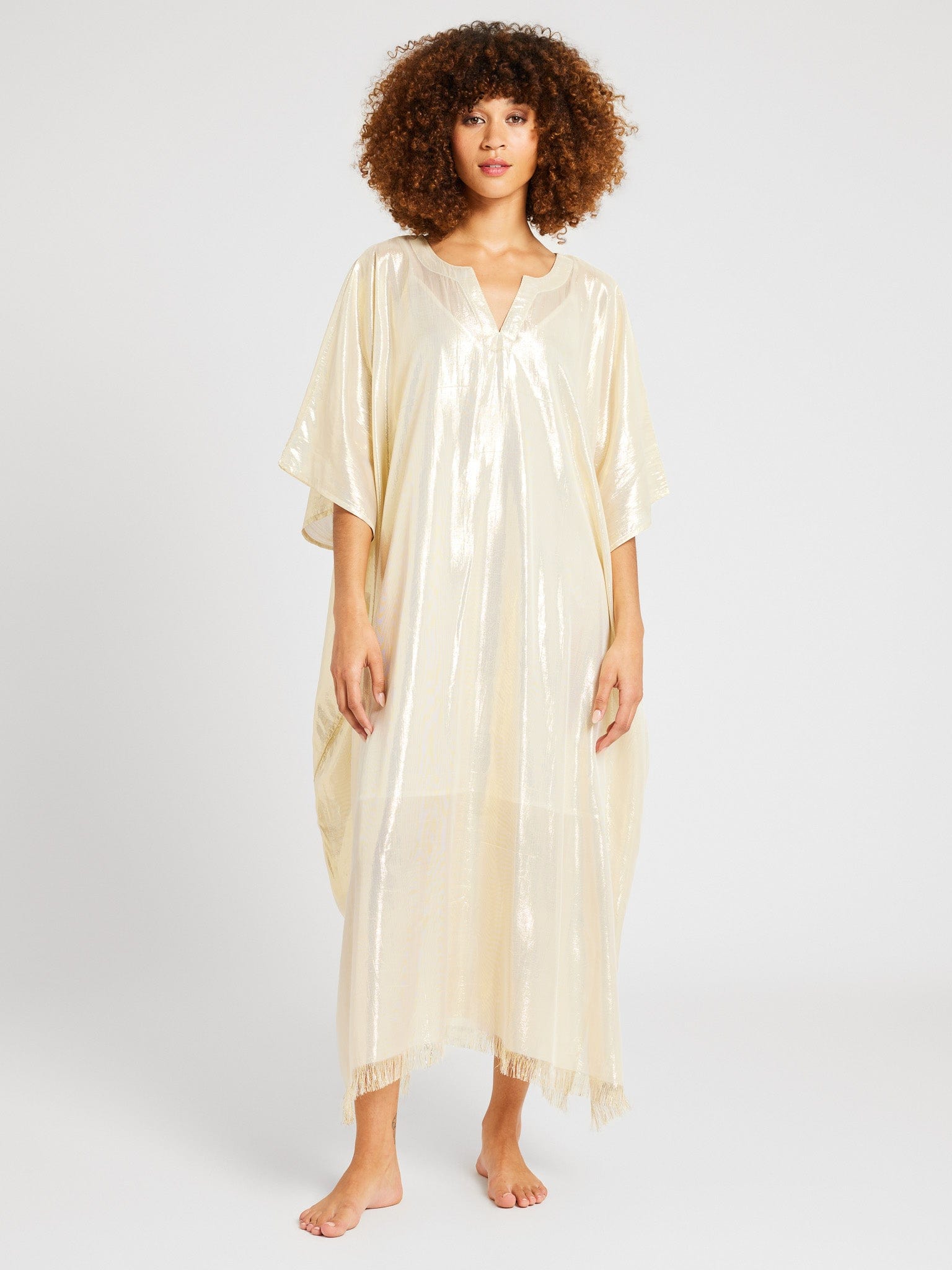 Beverly Caftan Gold Lamé