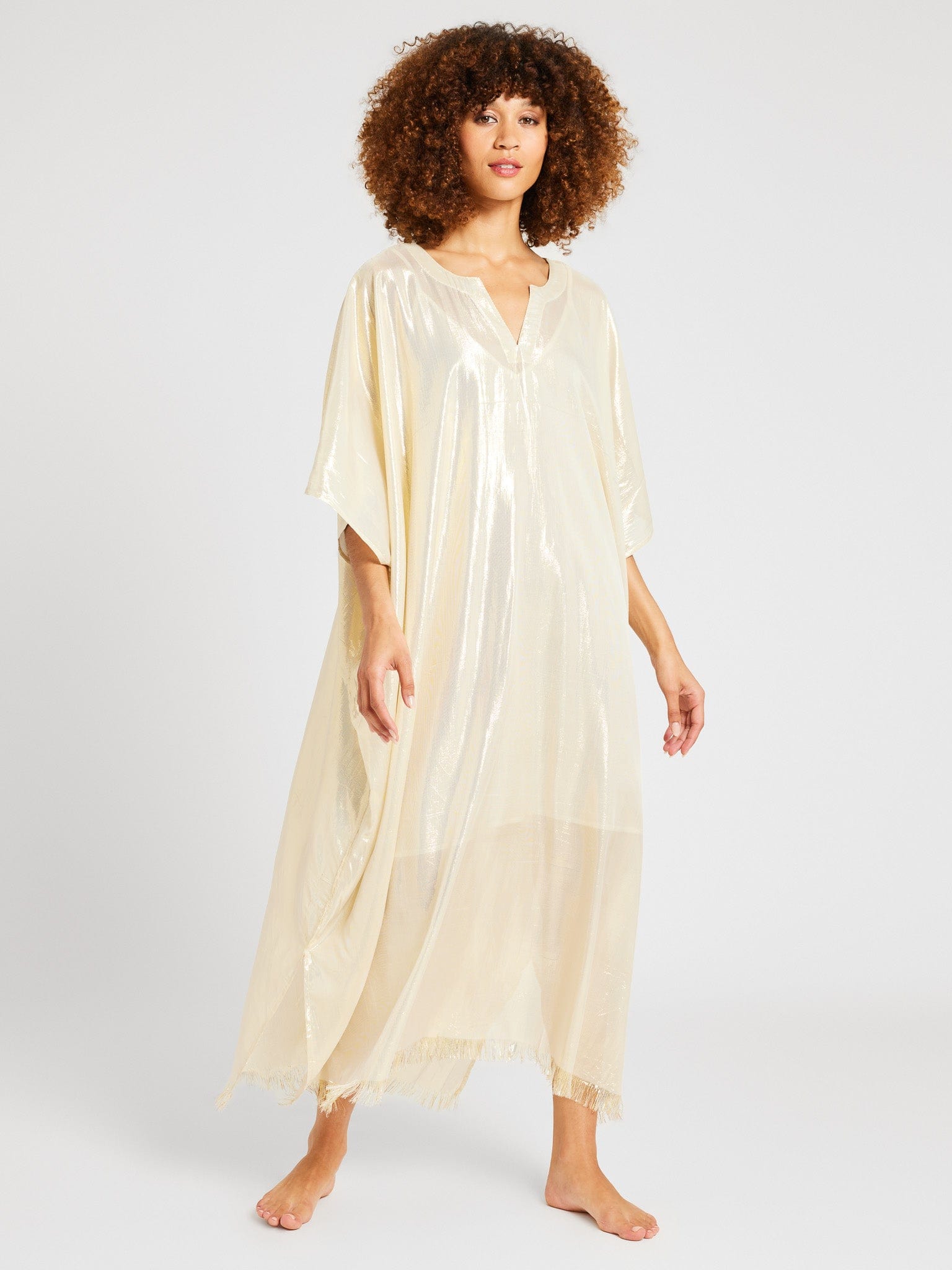 Beverly Caftan Gold Lamé