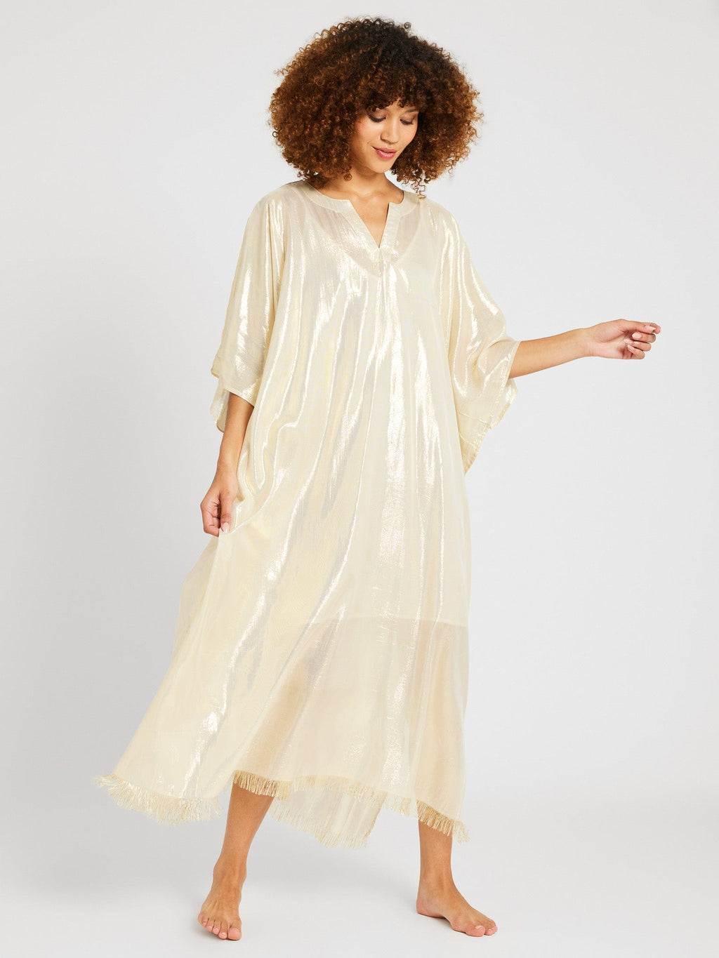 Beverly Caftan Gold Lamé