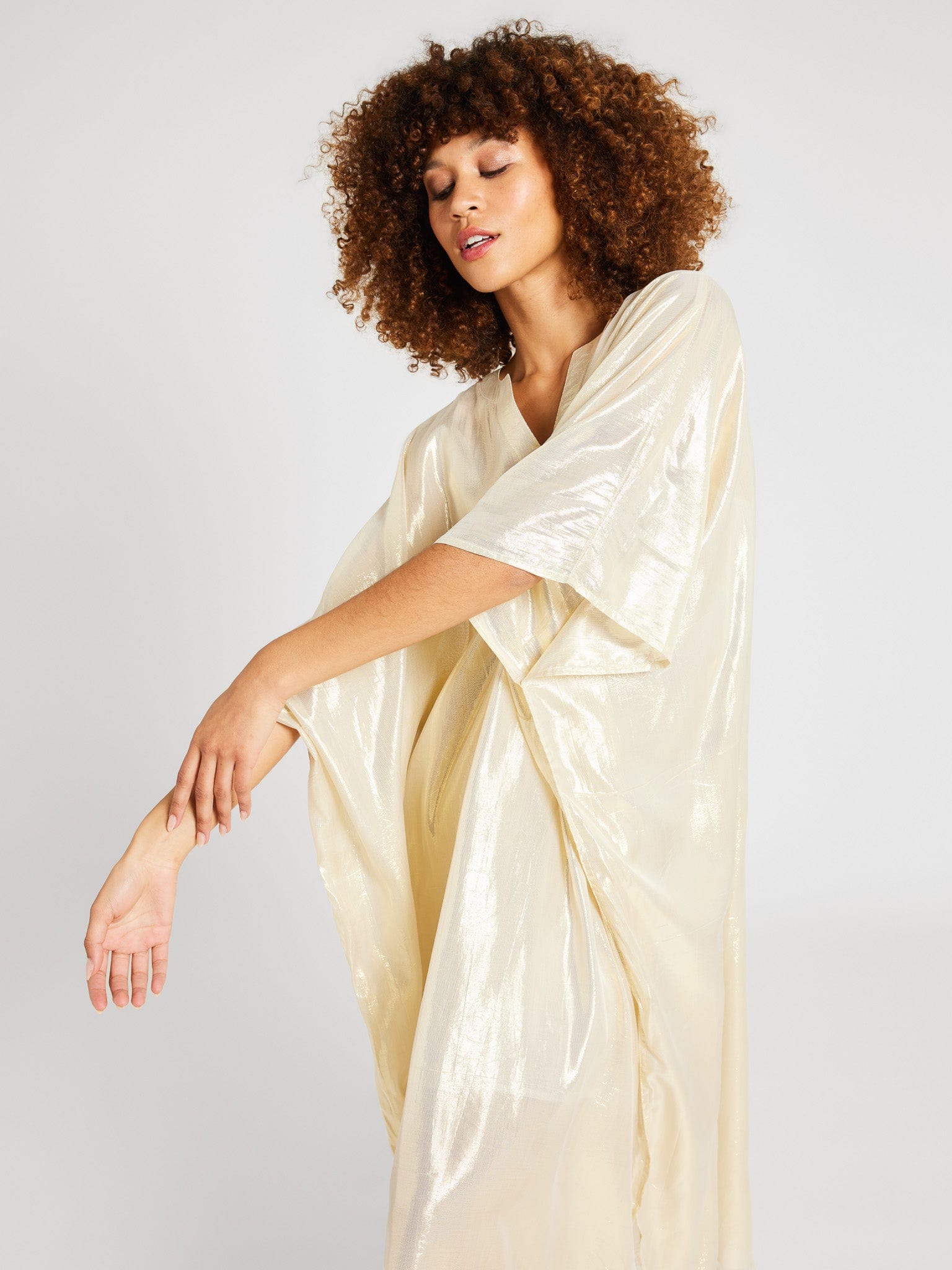 Beverly Caftan Gold Lamé