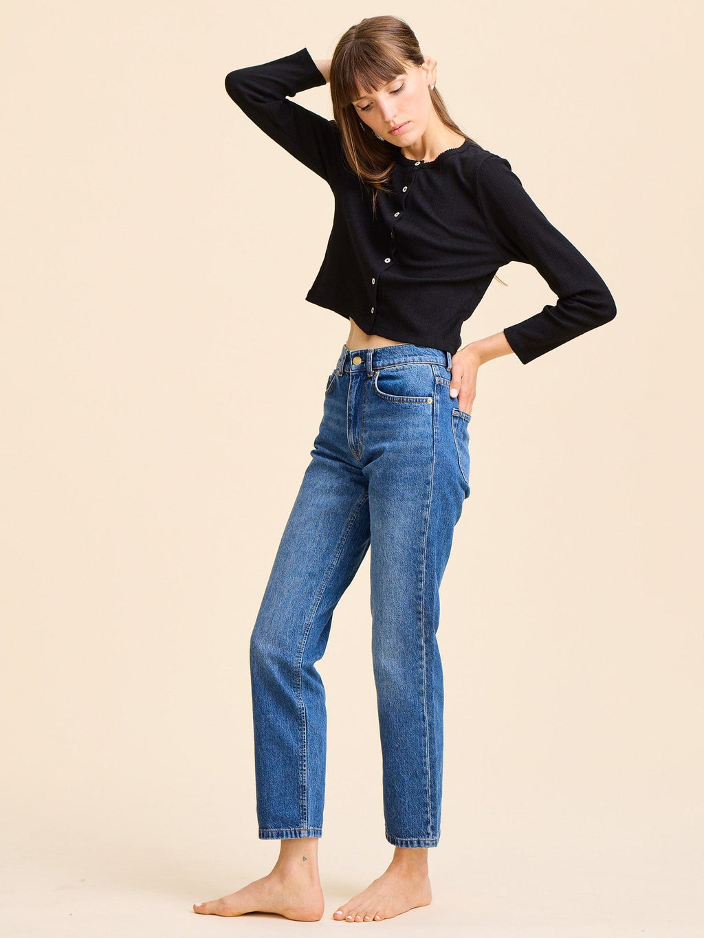 Bibi Pointelle Cardigan in Black