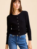 Bibi Pointelle Cardigan in Black