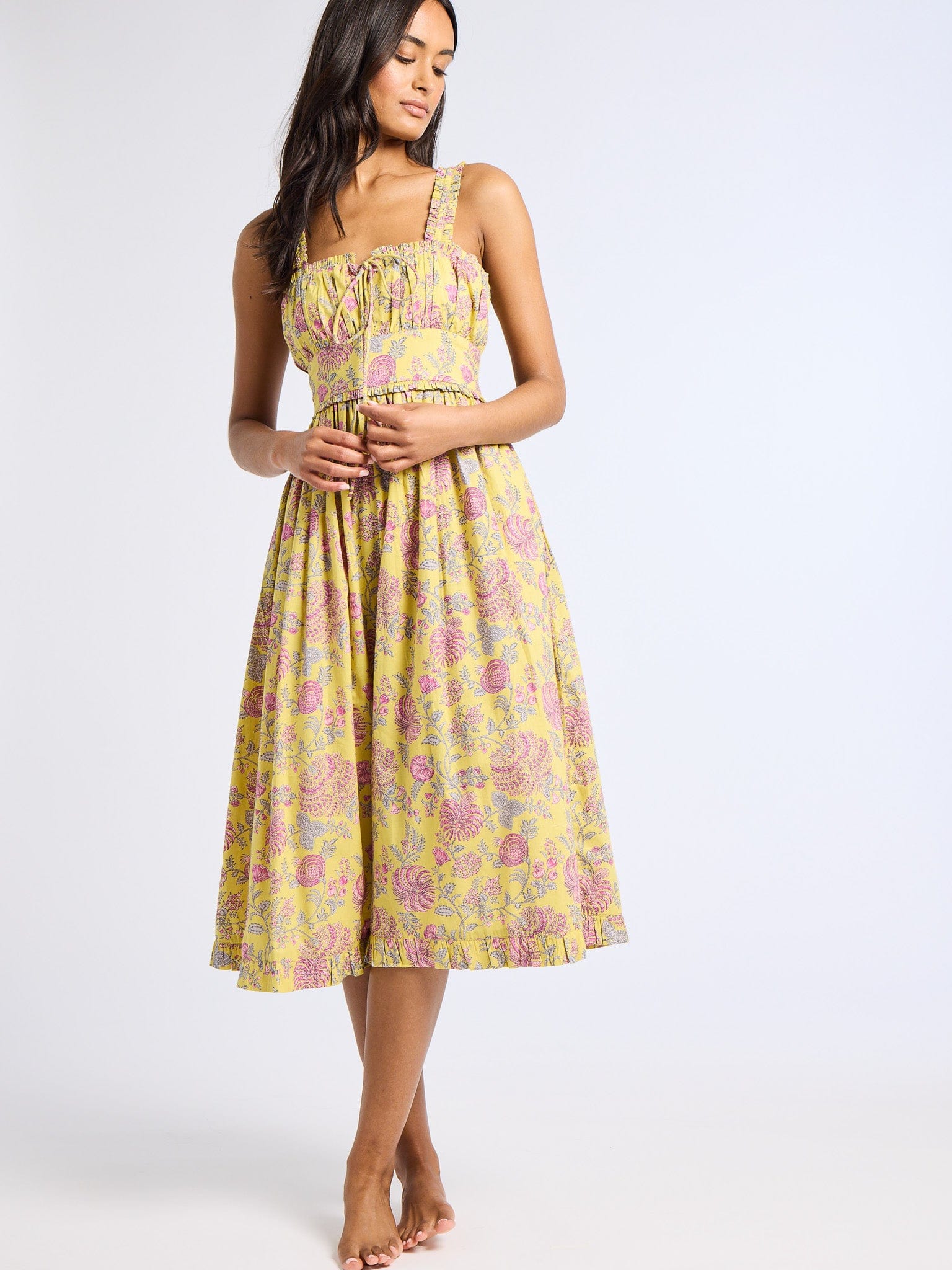 Calla Dress in Citron Floral