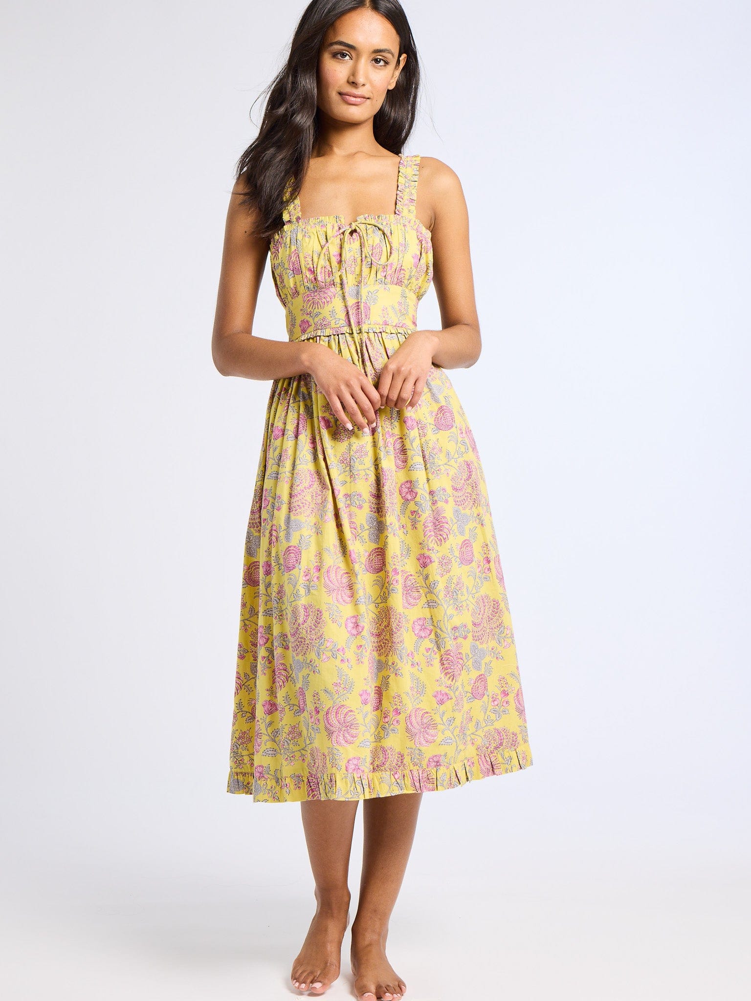 Calla Dress in Citron Floral