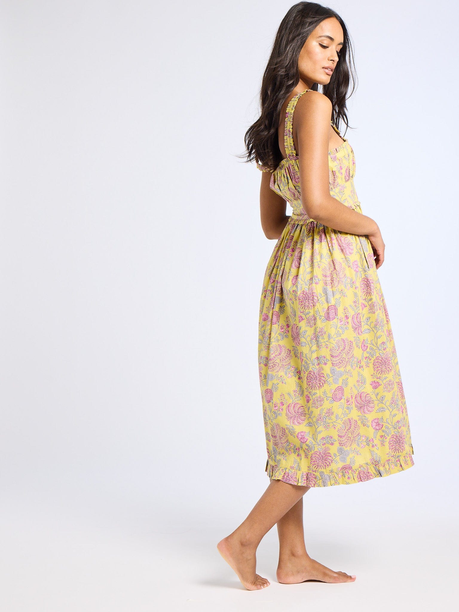 Calla Dress in Citron Floral