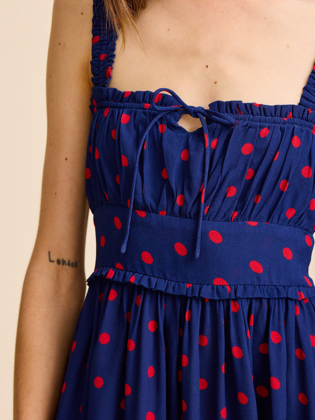 Calla Dress in Navy Dot
