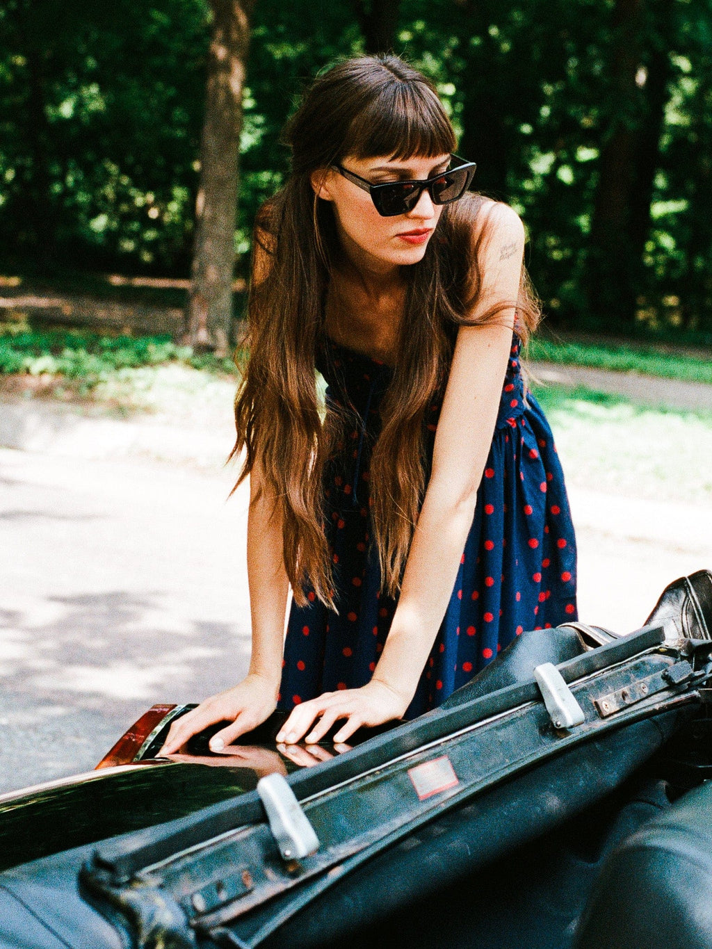 Calla Dress in Navy Dot