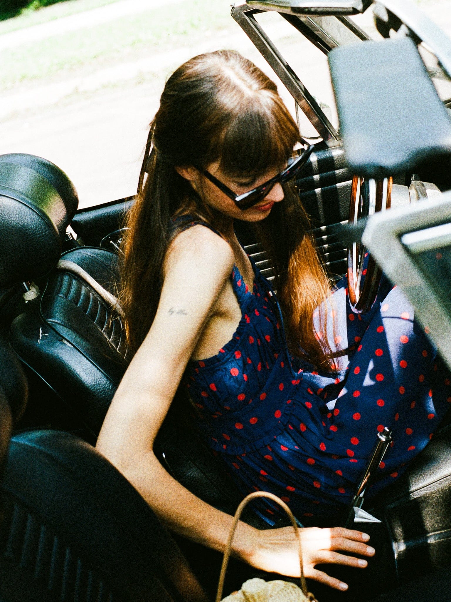 Calla Dress in Navy Dot