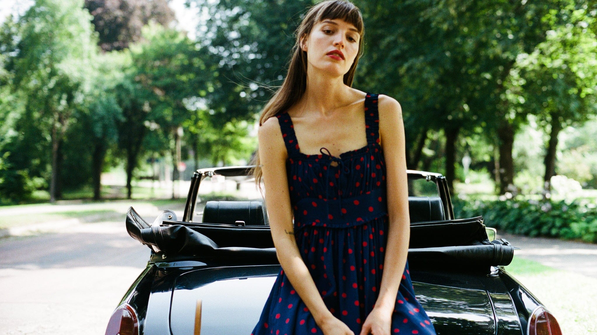 Calla Dress in Navy Dot