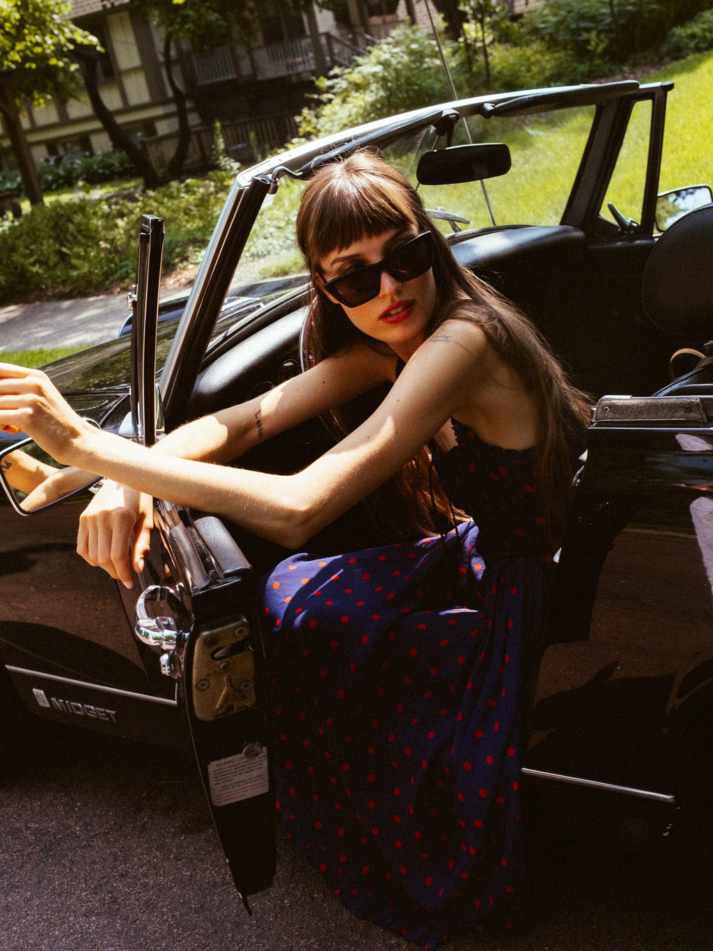 Calla Dress in Navy Dot