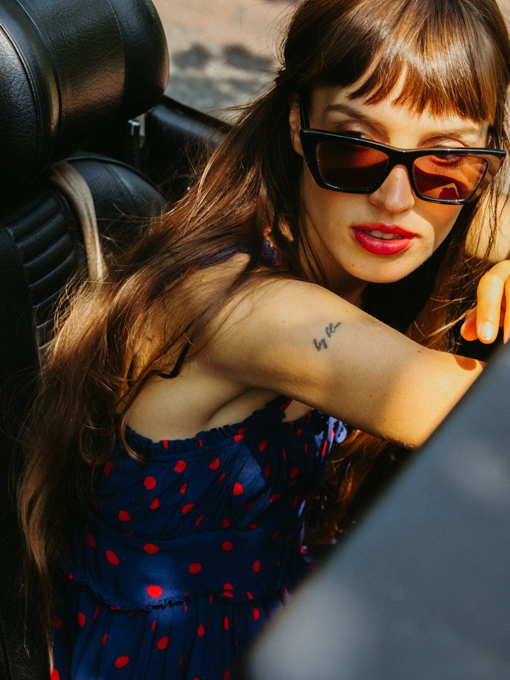 Calla Dress in Navy Dot