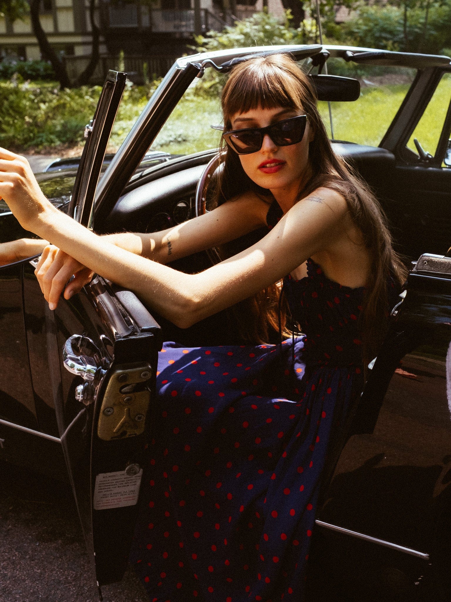 Calla Dress in Navy Dot
