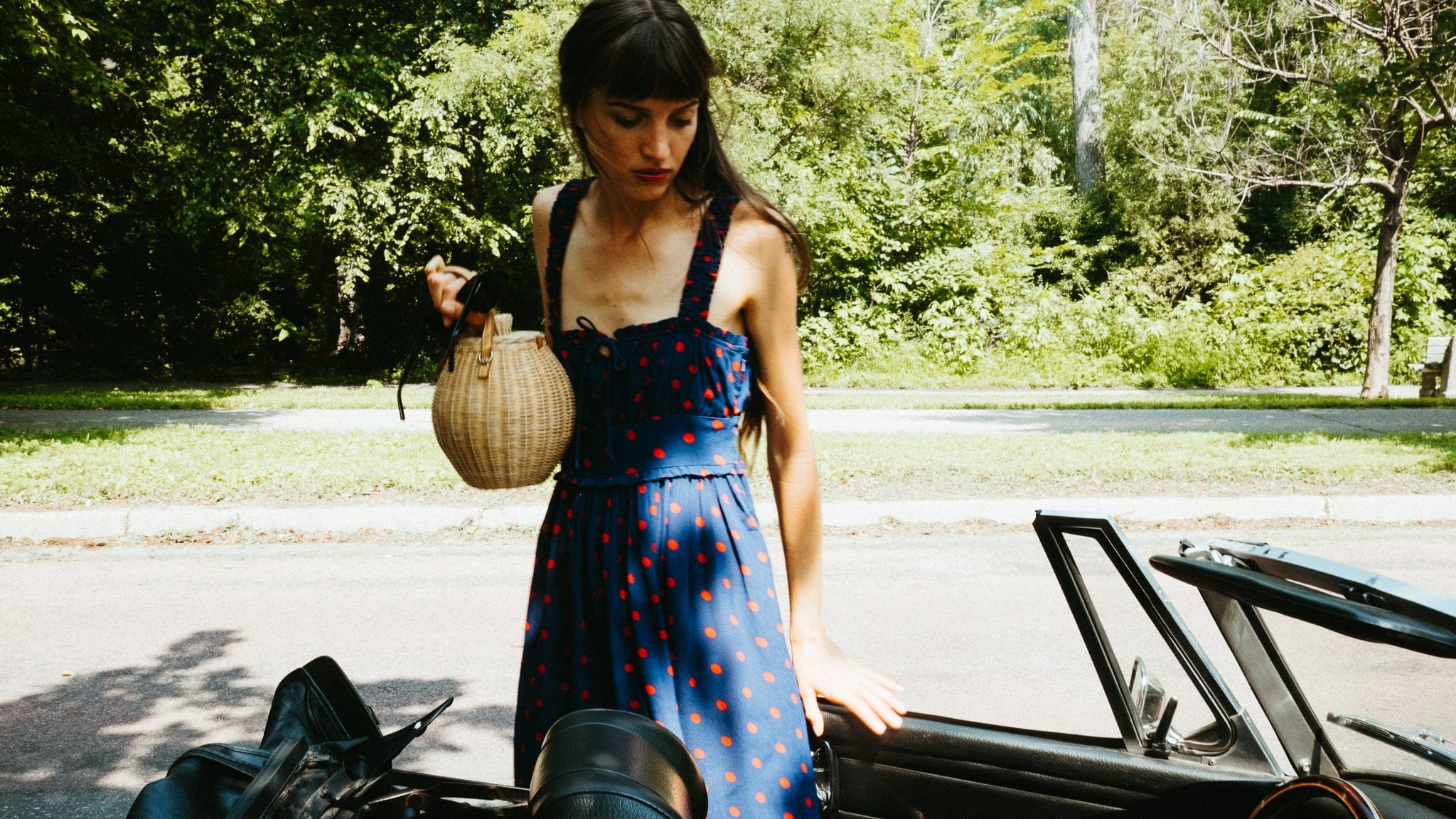 Calla Dress in Navy Dot