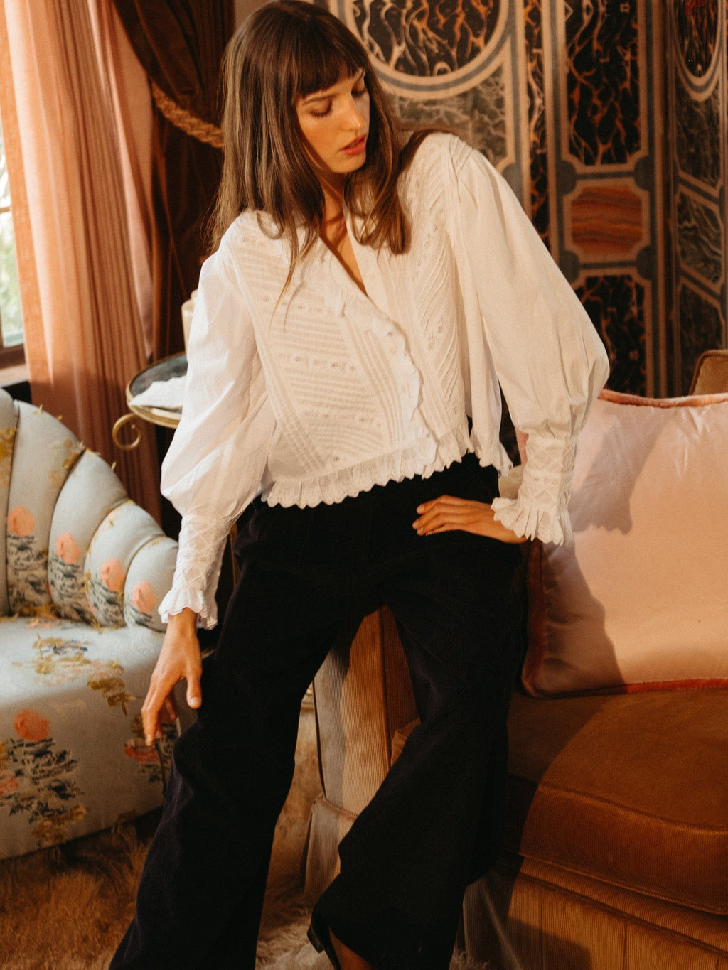 Cara Pant in Black Cord