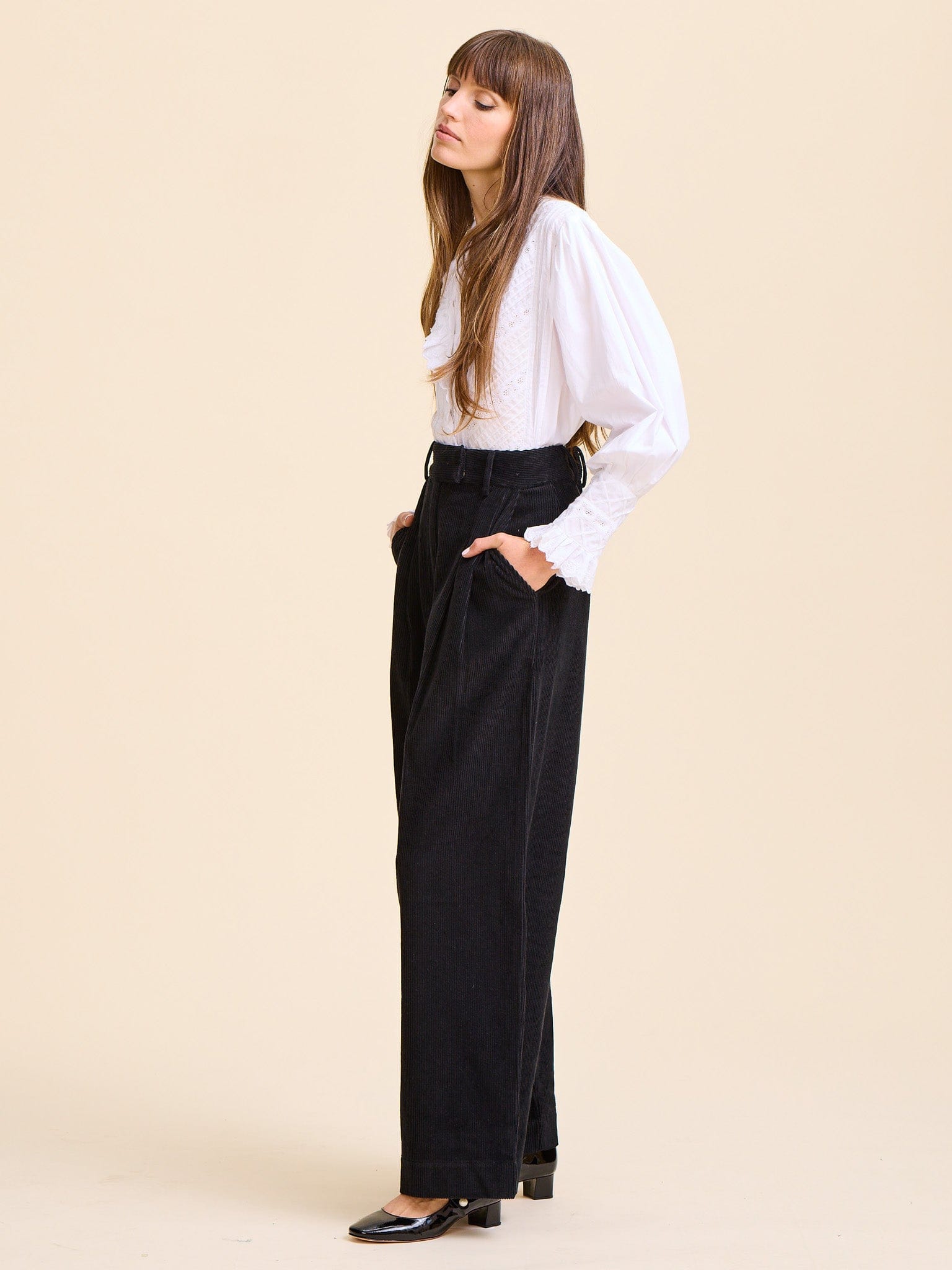 Cara Pant in Black Cord