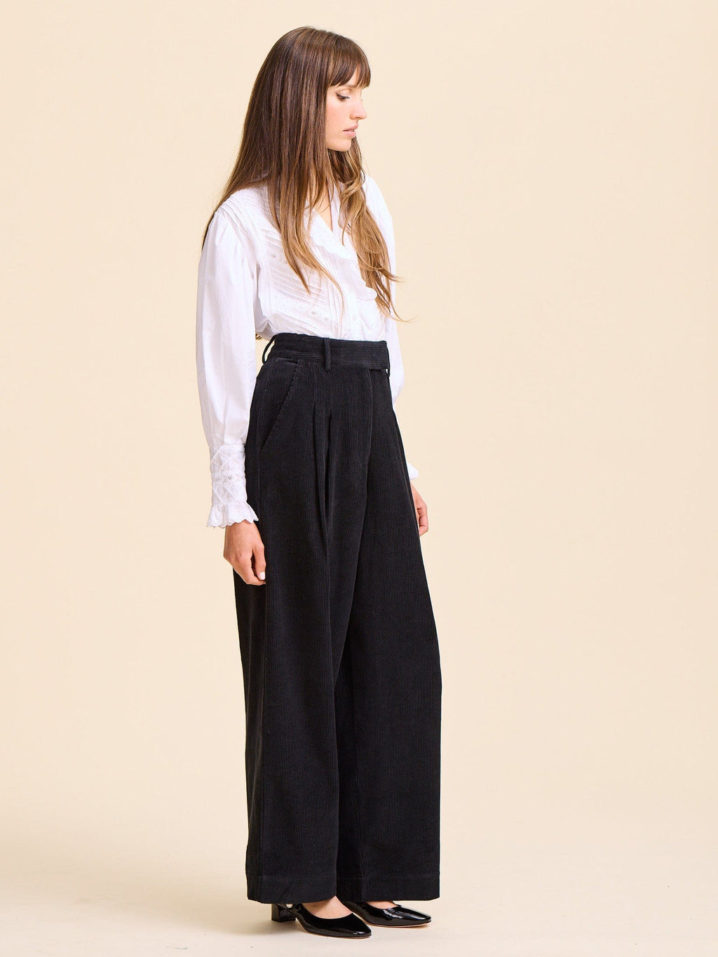 Cara Pant in Black Cord