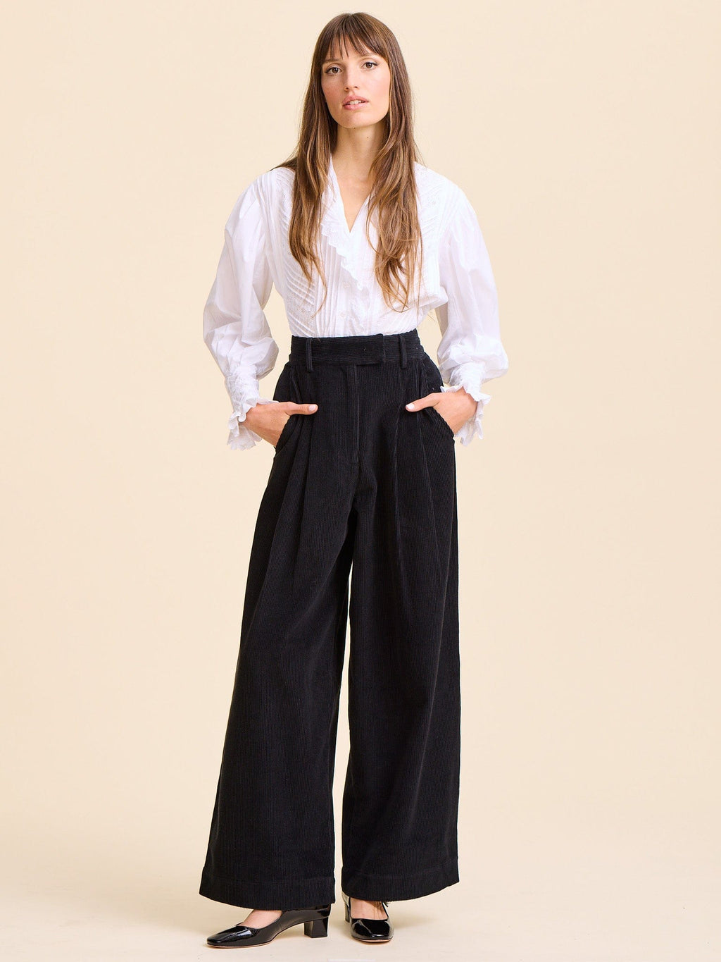 Cara Pant in Black Cord