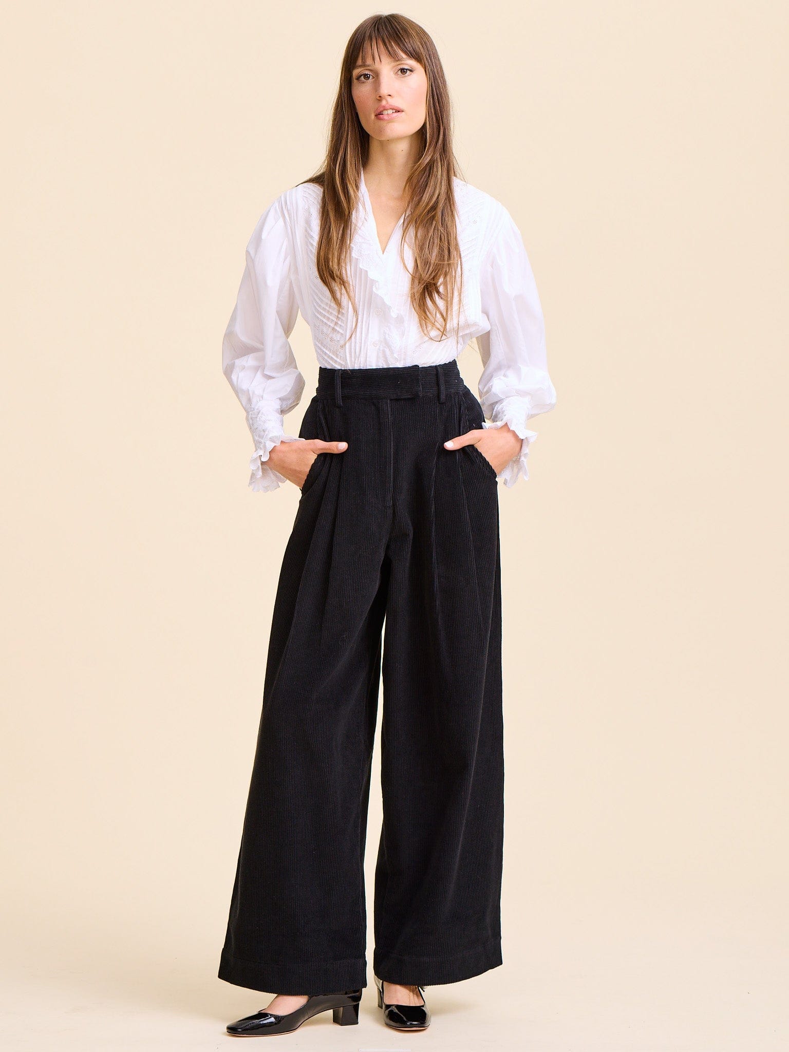 Cara Pant in Black Cord