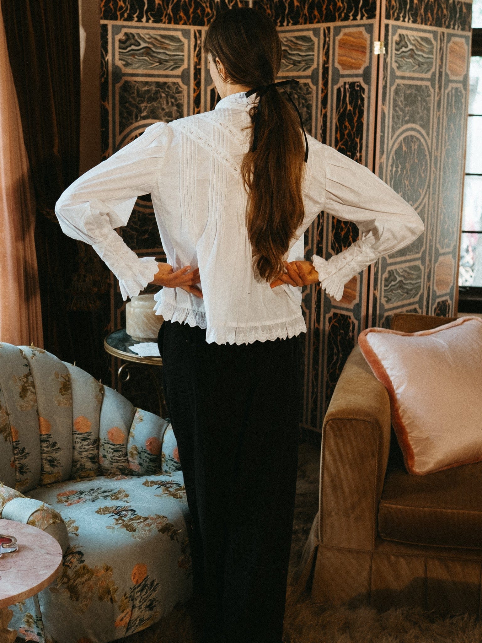 Cara Pant in Black Cord