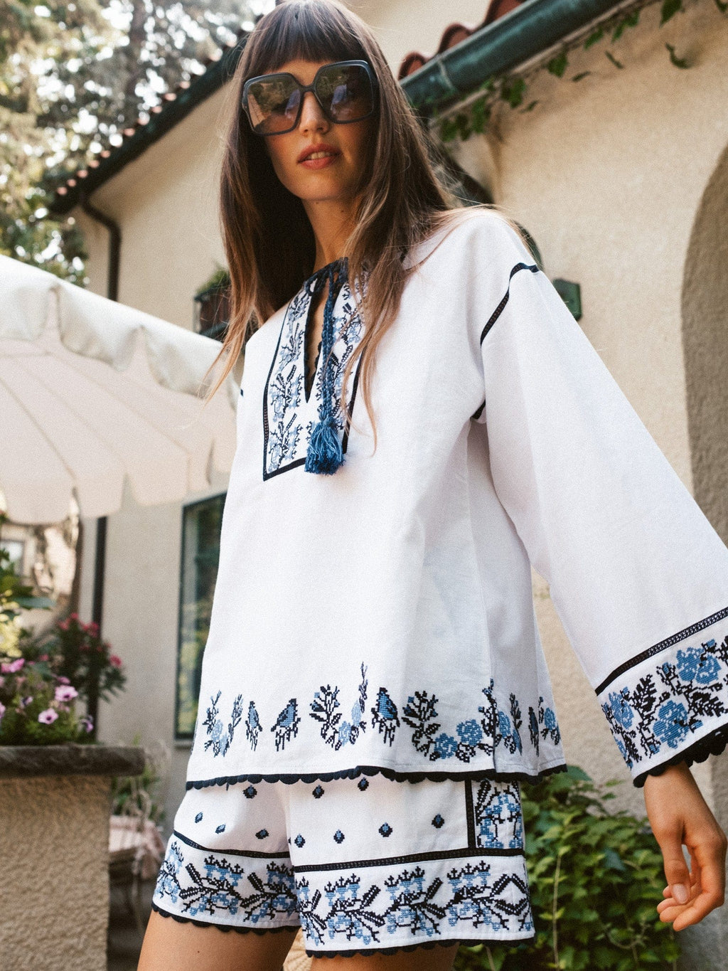 Carina Short in Santorini Embroidery