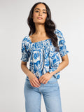Caro Top in Blue Hibiscus