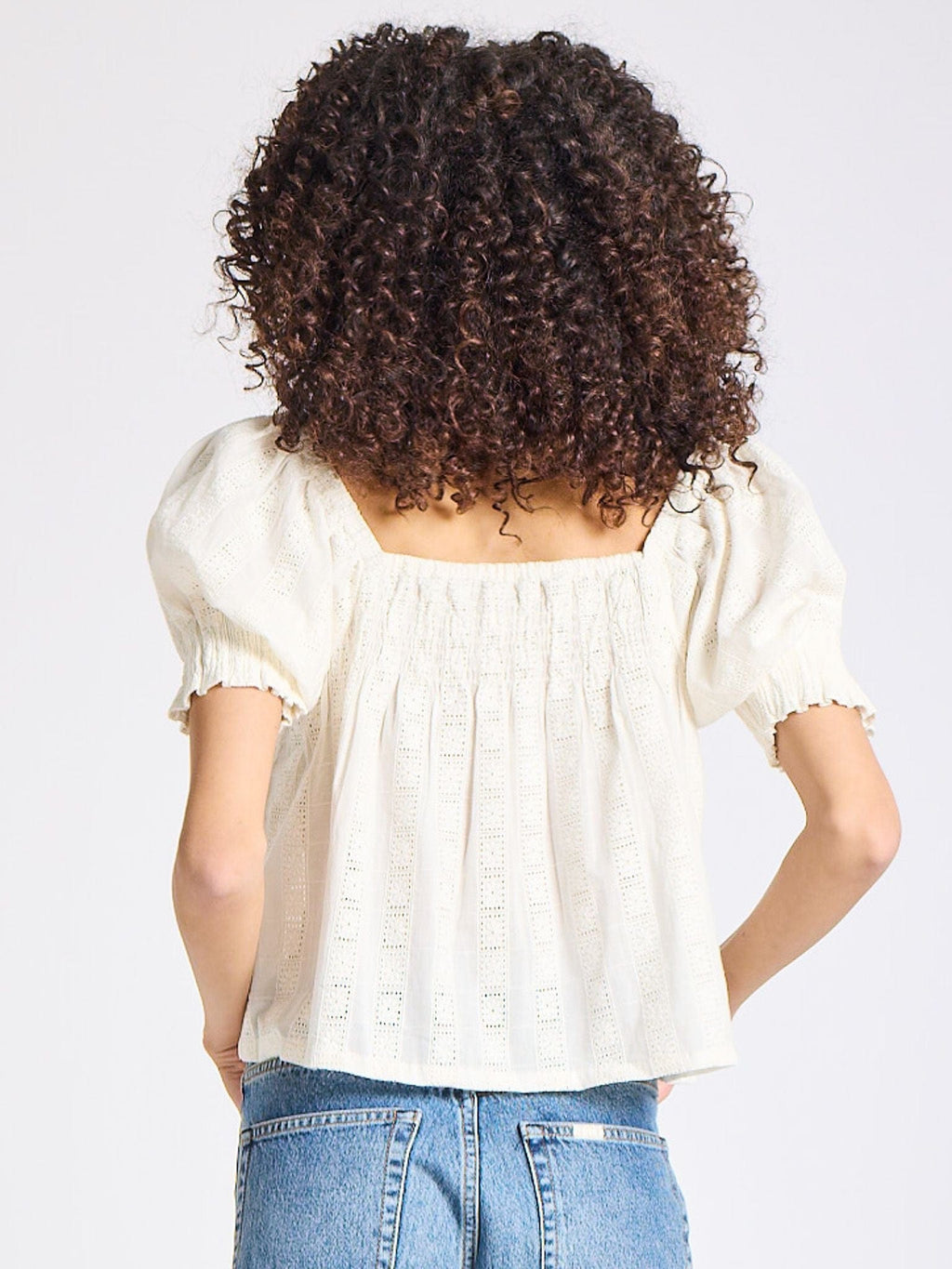Caro Top in Ivory Eyelet
