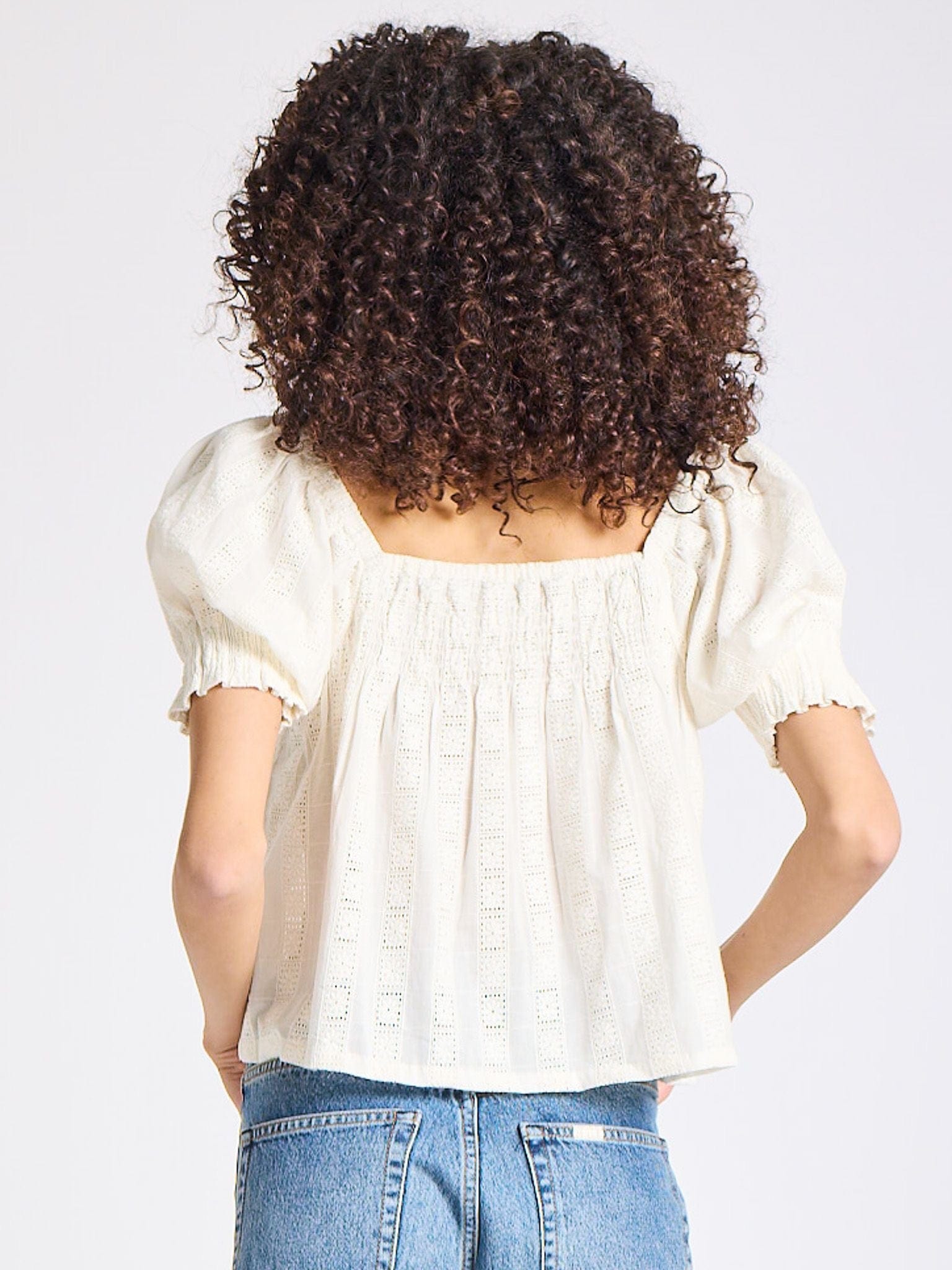 Caro Top in Ivory Eyelet